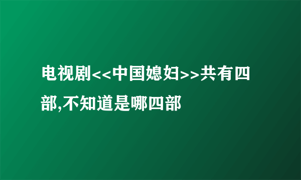 电视剧<<中国媳妇>>共有四部,不知道是哪四部