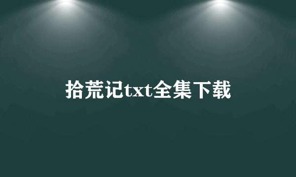 拾荒记txt全集下载