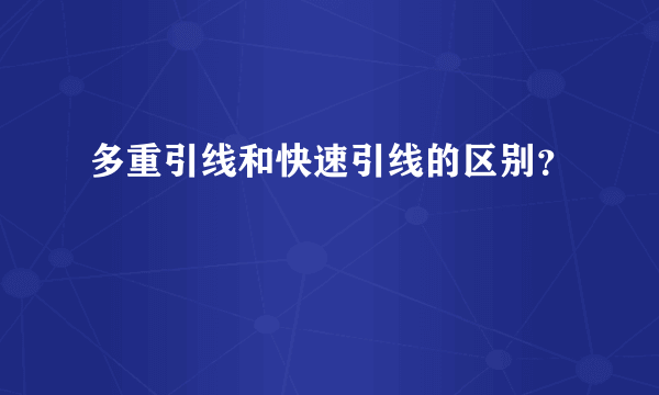 多重引线和快速引线的区别？