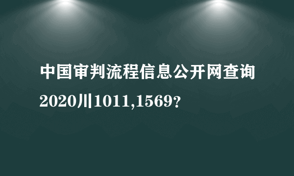 中国审判流程信息公开网查询2020川1011,1569？