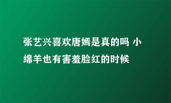 张艺兴喜欢唐嫣是真的吗 小绵羊也有害羞脸红的时候