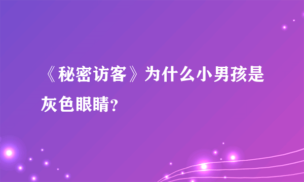 《秘密访客》为什么小男孩是灰色眼睛？