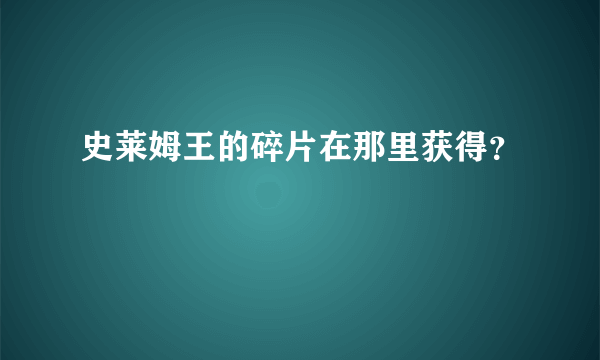 史莱姆王的碎片在那里获得？