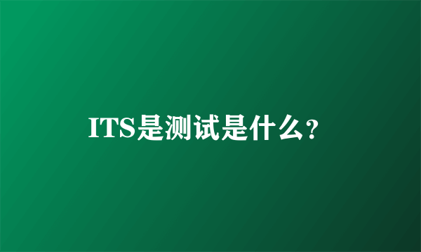 ITS是测试是什么？