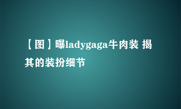 【图】曝ladygaga牛肉装 揭其的装扮细节