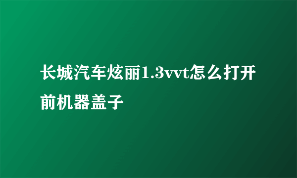 长城汽车炫丽1.3vvt怎么打开前机器盖子