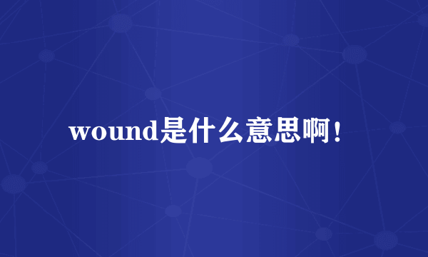 wound是什么意思啊！