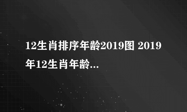 12生肖排序年龄2019图 2019年12生肖年龄排序图片