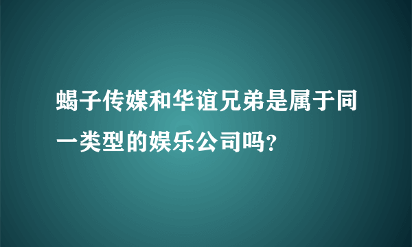 蝎子传媒和华谊兄弟是属于同一类型的娱乐公司吗？