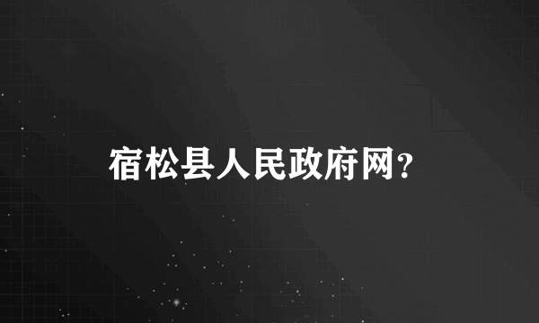 宿松县人民政府网？