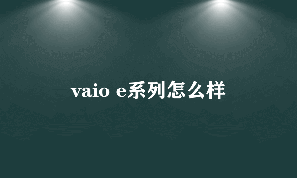 vaio e系列怎么样