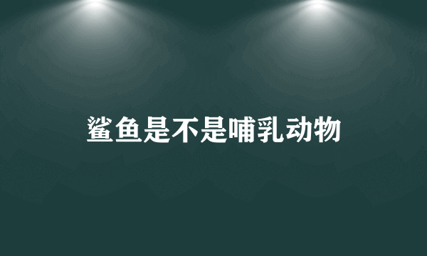 鲨鱼是不是哺乳动物