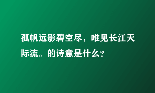 孤帆远影碧空尽，唯见长江天际流。的诗意是什么？