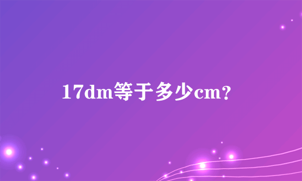 17dm等于多少cm？