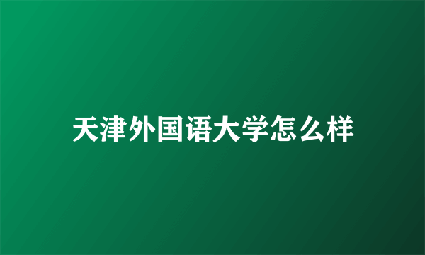 天津外国语大学怎么样