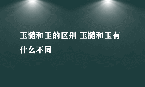 玉髓和玉的区别 玉髓和玉有什么不同