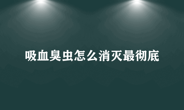 吸血臭虫怎么消灭最彻底