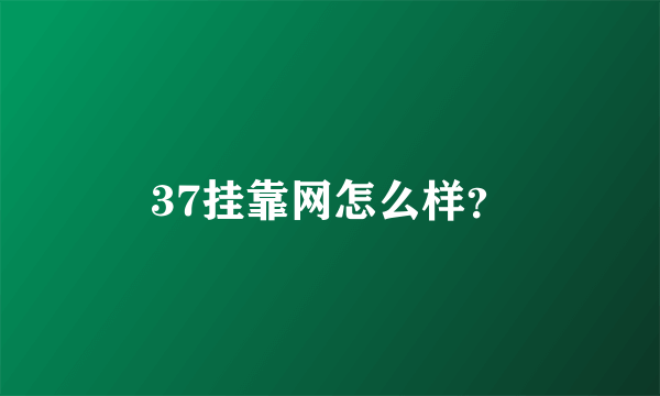 37挂靠网怎么样？