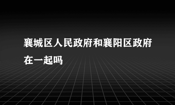 襄城区人民政府和襄阳区政府在一起吗