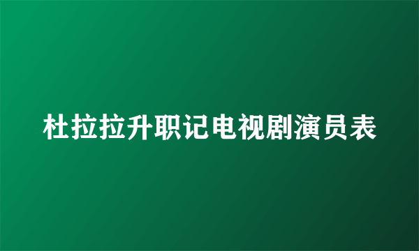 杜拉拉升职记电视剧演员表