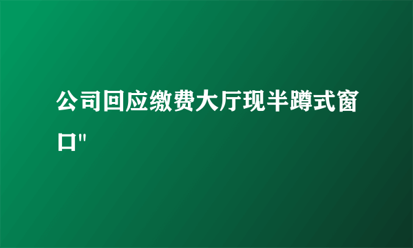 公司回应缴费大厅现半蹲式窗口