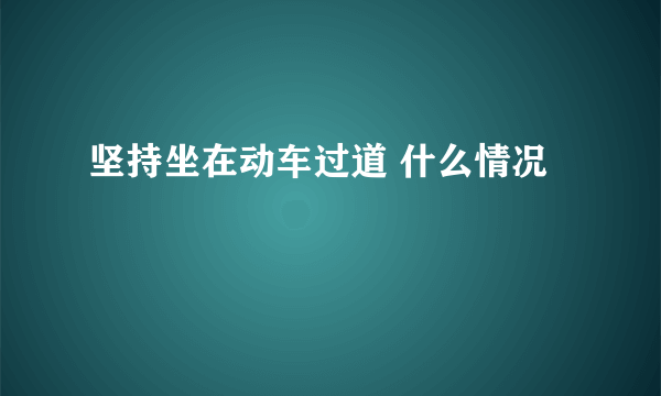 坚持坐在动车过道 什么情况