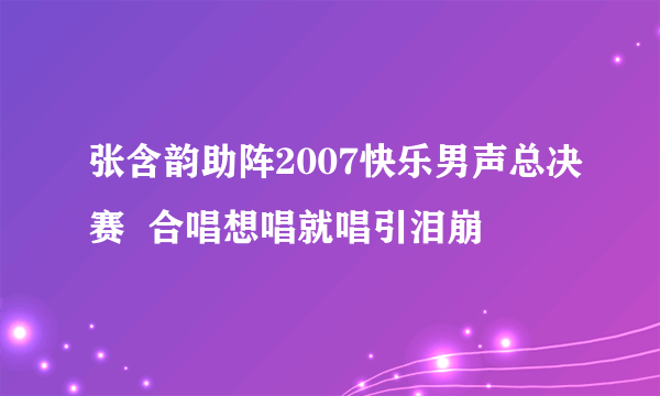 张含韵助阵2007快乐男声总决赛  合唱想唱就唱引泪崩