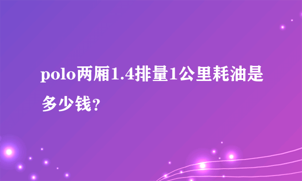 polo两厢1.4排量1公里耗油是多少钱？