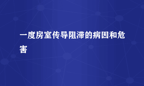 一度房室传导阻滞的病因和危害