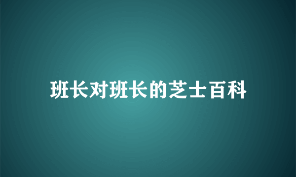 班长对班长的芝士百科