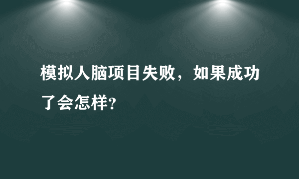 模拟人脑项目失败，如果成功了会怎样？