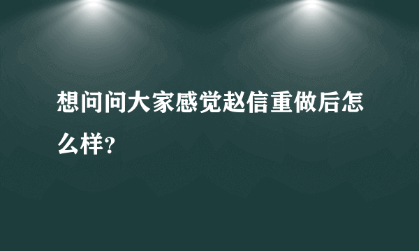 想问问大家感觉赵信重做后怎么样？