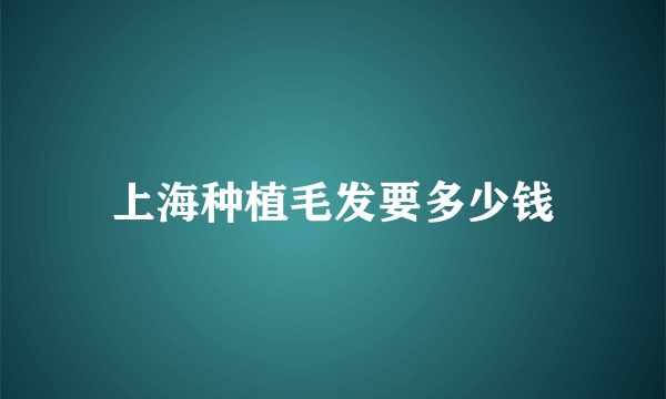 上海种植毛发要多少钱