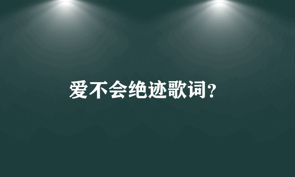 爱不会绝迹歌词？