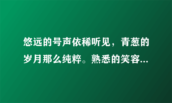 悠远的号声依稀听见，青葱的岁月那么纯粹。熟悉的笑容梦里绽放。这首歌叫什么？