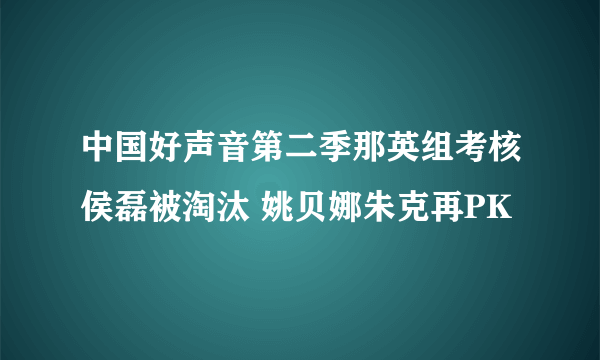 中国好声音第二季那英组考核侯磊被淘汰 姚贝娜朱克再PK