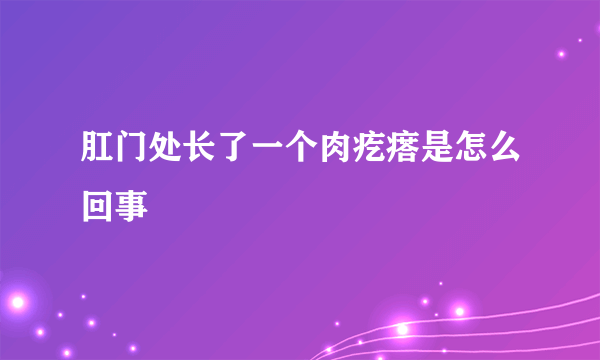 肛门处长了一个肉疙瘩是怎么回事