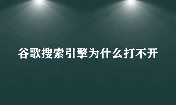 谷歌搜索引擎为什么打不开