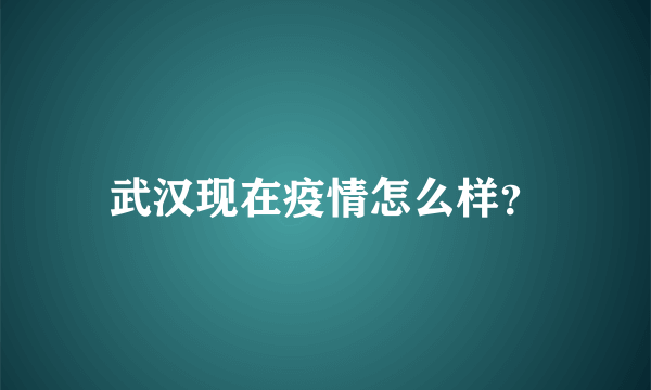 武汉现在疫情怎么样？