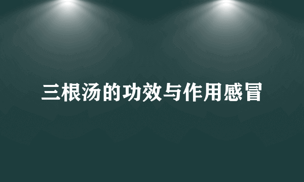 三根汤的功效与作用感冒