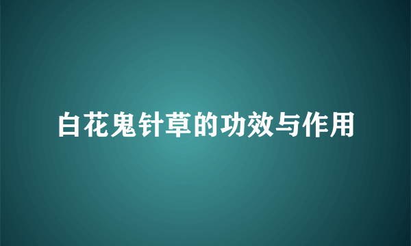 白花鬼针草的功效与作用