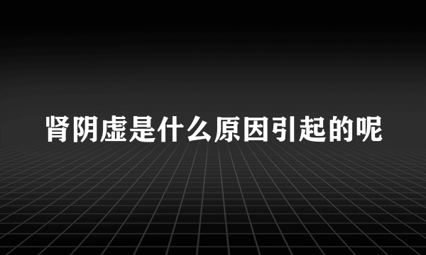 肾阴虚是什么原因引起的呢