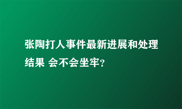 张陶打人事件最新进展和处理结果 会不会坐牢？