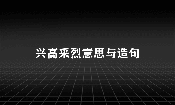 兴高采烈意思与造句