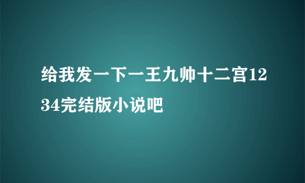 给我发一下一王九帅十二宫1234完结版小说吧