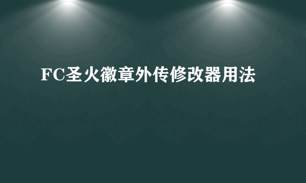 FC圣火徽章外传修改器用法