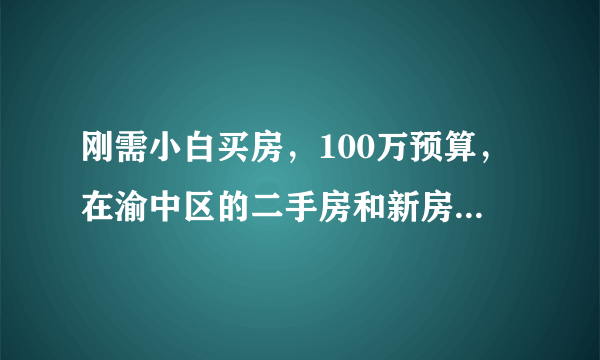 刚需小白买房，100万预算，在渝中区的二手房和新房之间犹豫，有建议吗？