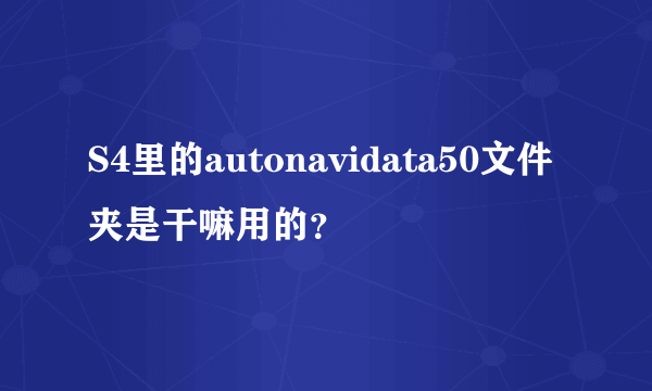 S4里的autonavidata50文件夹是干嘛用的？