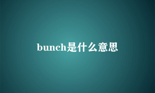 bunch是什么意思