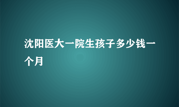 沈阳医大一院生孩子多少钱一个月